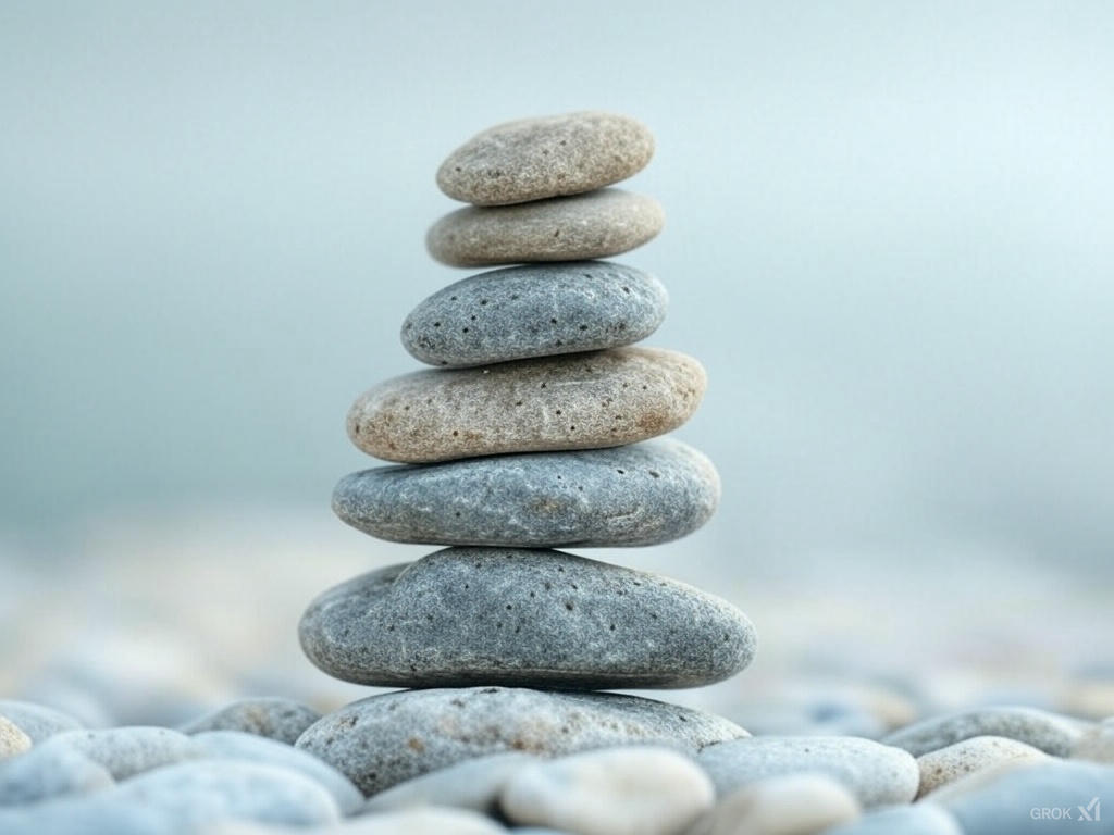 Pebbles stacked on top of each other